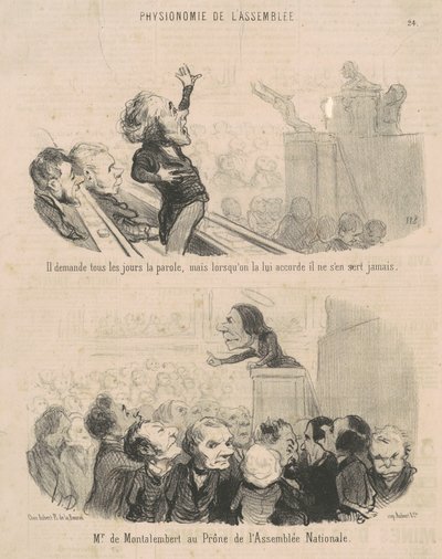Her gün yer soruyor... by Honoré Daumier