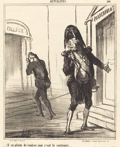 Eve gelmekten şikayet ediyor... by Honoré Daumier