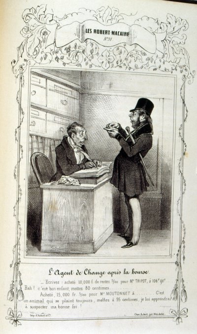 Fikirler ve efsaneler hakkında illüstrasyon Philipon, Les Cent ve Robert Macaire başlığı altında by Honoré Daumier