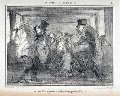"Les Agrements des Chemin de fer" serisi için illüstrasyon by Honoré Daumier