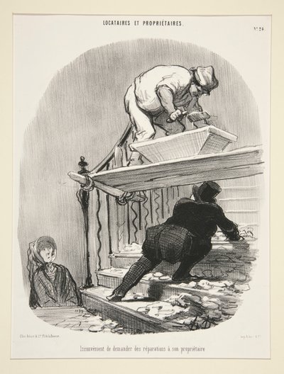 Ev sahibinizden, Kiracılardan ve Mülk Sahiplerinden onarım istemenin rahatsızlığı by Honoré Daumier