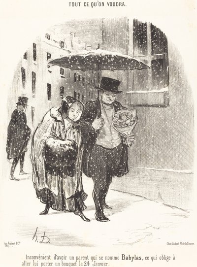 Babylas adında bir ebeveyne sahip olmanın dezavantajı... by Honoré Daumier