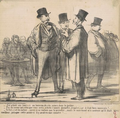 Bir fıçı şarap aldım ... by Honoré Daumier