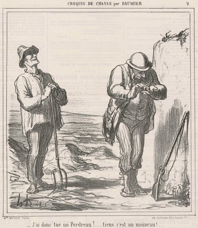 Yani bir keklik öldürdüm! by Honoré Daumier