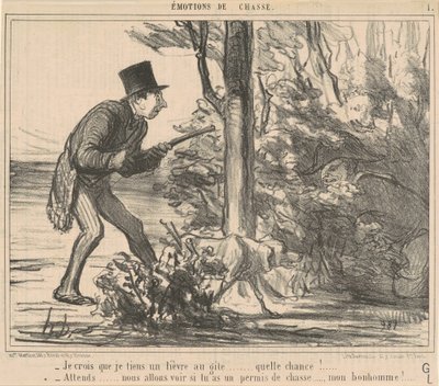 Sanırım bir tavşan tutuyorum... by Honoré Daumier