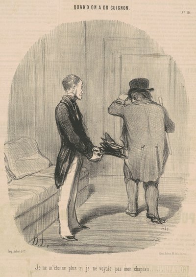 Şapkamı görmezsem artık şaşırmam... by Honoré Daumier