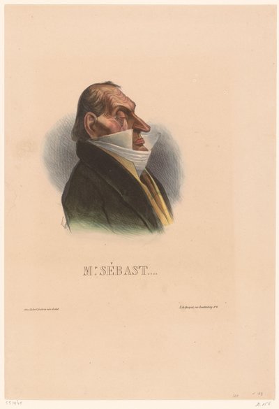 Horace Sébastiani'nin karikatürü Mr. Sebast (nesne üzerindeki başlık) by Honoré Daumier