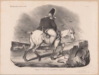 Cesetler arasında at sırtında Fransa Kralı I. Louis Philip