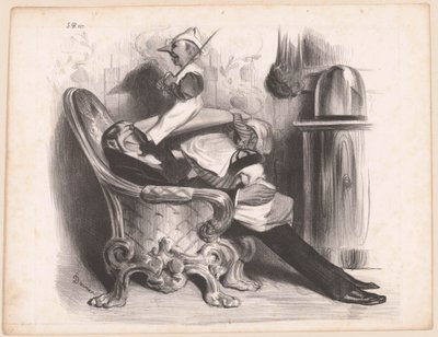 Karikatuur van bakanı Antoine Maurice Apollinaire d'Argout Benim bide üzerinde bir da-da by Honoré Daumier