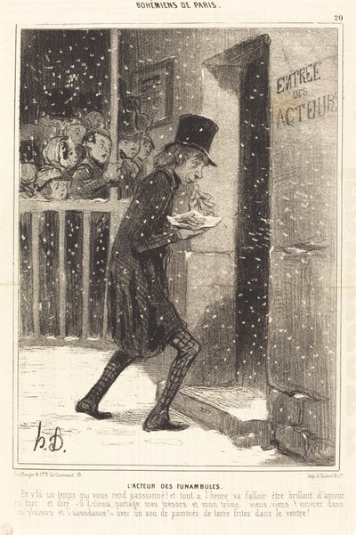 İp İpinde Yürüyen Oyuncu by Honoré Daumier