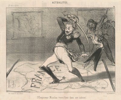 İmparator Nicholas kabinesinde çalışıyor by Honoré Daumier