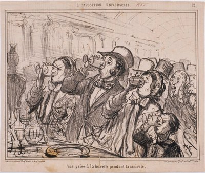 Evrensel Sergi - Sıcak hava dalgası sırasında serinletici barda çekilen görüntü by Honoré Daumier