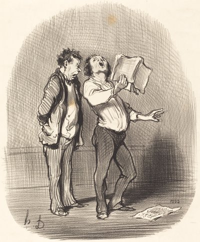 Müziği seven bir arkadaşa sahip olmanın dezavantajı by Honoré Daumier
