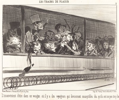 Bir vagonda olmanın dezavantajı... by Honoré Daumier