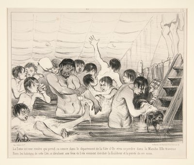 Seine, Cote d bölümünden kaynaklanan bir nehirdir. by Honoré Daumier