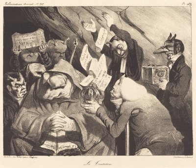 Günaha Teniers tarafından bir resmin parodisi by Honoré Daumier