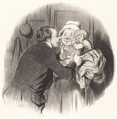 Hemşire Ziyareti by Honoré Daumier