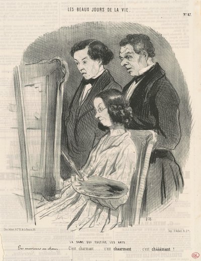 Sanatla uğraşan hanım by Honoré Daumier