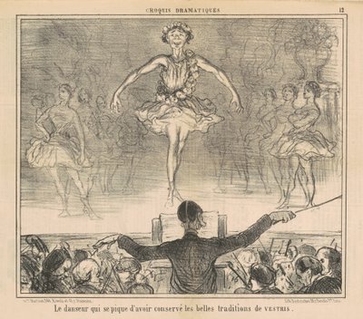 Tuttuğu için kendisiyle gurur duyan dansçı... by Honoré Daumier