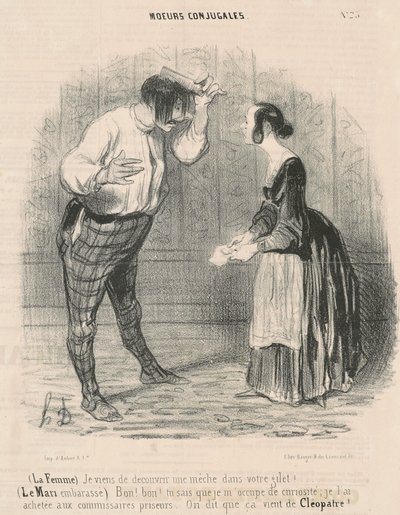 Eş. Az önce bir fitil keşfettim... by Honoré Daumier