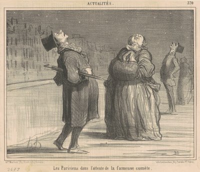 Kuyruklu yıldızı bekleyen Parisliler by Honoré Daumier