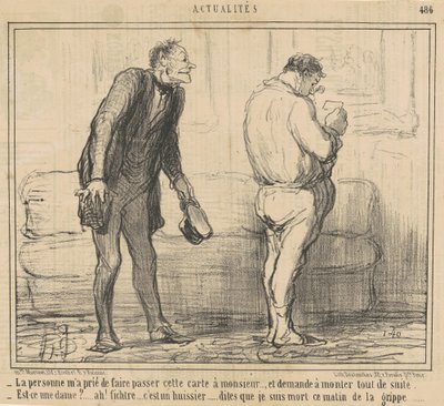 Kişi... hemen yukarı çıkmak istiyor... by Honoré Daumier