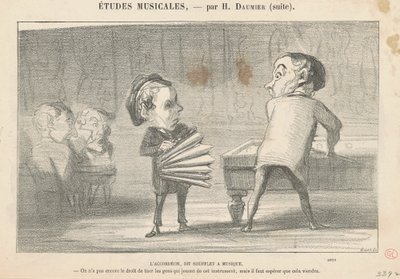 Müzikli körük denilen akordeon by Honoré Daumier
