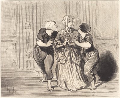 Yüzme okulunda adil seks by Honoré Daumier