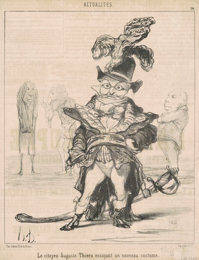 Le Citoyen ... Thiers yeni bir kostüm deniyor by Honoré Daumier