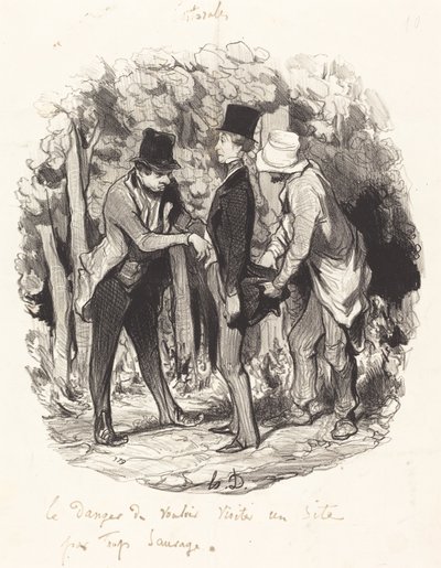 Çok vahşi bir siteyi ziyaret etmenin tehlikesi... by Honoré Daumier