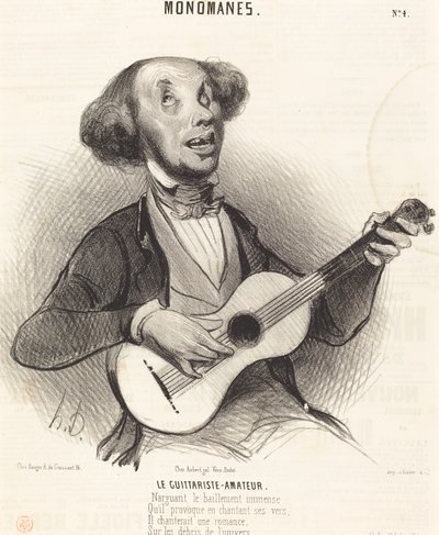 Gitarist-Amatör by Honoré Daumier