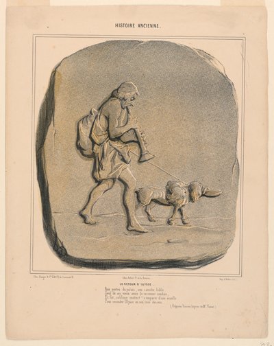 Odysseus'un Dönüşü, Antik Tarihten 7. levha by Honoré Daumier