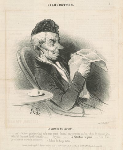 gazete okumak by Honoré Daumier