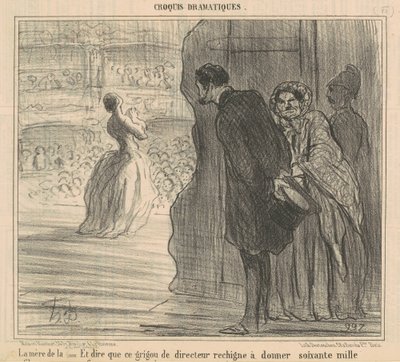 şarkıcının annesi by Honoré Daumier