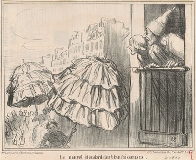 Çamaşırcıların yeni bayrağı by Honoré Daumier