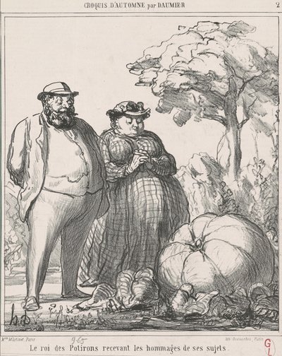 Halkından saygı gören balkabağı kralı by Honoré Daumier