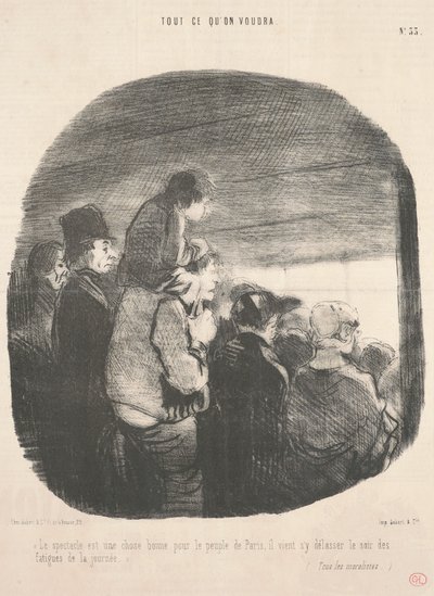 Gösteri, Paris halkı için iyi bir şeydir... by Honoré Daumier