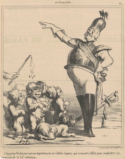 İmparator Nicholas bir heyet alıyor... by Honoré Daumier