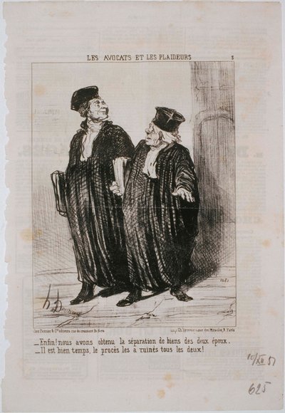 Avukatlar ve Davacılar- Sonunda! Mal ayrılığımız var by Honoré Daumier