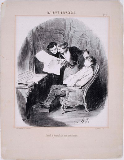 Les Bons Bourgeois- Gazete çok ilginç olduğunda by Honoré Daumier