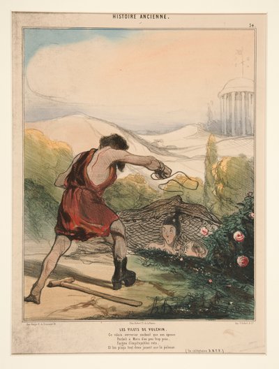 Vulkan Ağları. Karısı olduğunu bilen bu yaramaz çilingir by Honoré Daumier