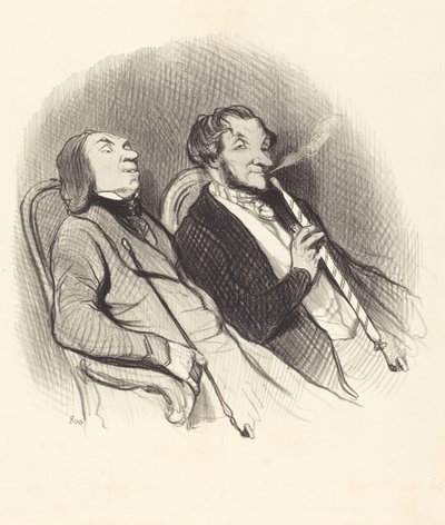 Hadchid Sigara İçenler by Honoré Daumier
