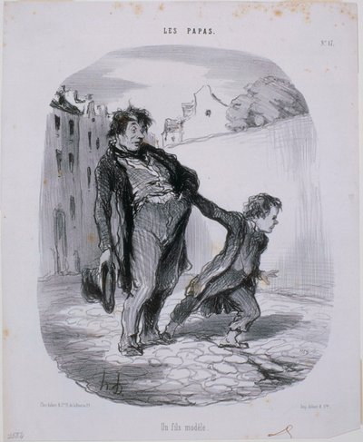 Les Papas- Bir model oğul by Honoré Daumier