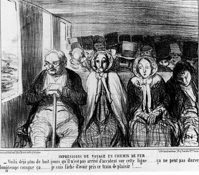 Les chemins de fer - Daumier tarafından, 09/11/1855 tarihli “” Charivari””de. by Honoré Daumier