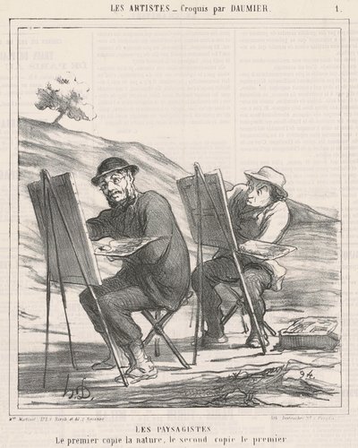 Peyzajcılar. İlk kopyalar doğa by Honoré Daumier