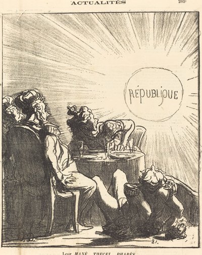 Mané, Thecel, Pharès by Honoré Daumier