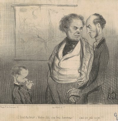 Öğretmen: Oğlunuz beni onurlandıracak!... by Honoré Daumier