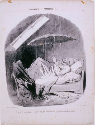 Kiracılar ve Ev Sahipleri - Ev Sahibi Eşkıya by Honoré Daumier