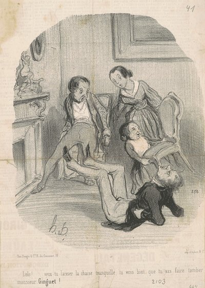 Lolo!...sandalyeyi rahat bırakmak ister misin... by Honoré Daumier