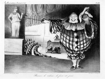 Perdeyi indirin, saçmalık sona erdi plaka 421 by Honoré Daumier